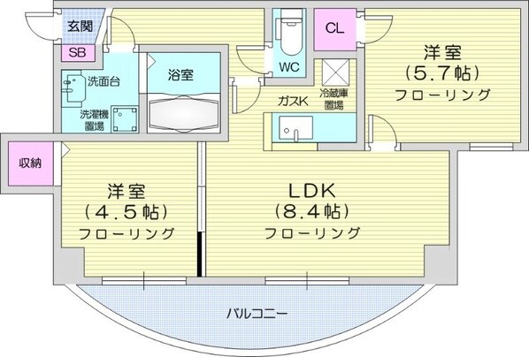 二十四軒駅 徒歩10分 7階の物件間取画像